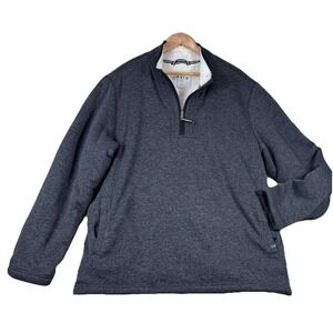 Orvis Sweater Mens‎ 2XL Gray Sherpa Lined Quarter Zip Pullover Fleece Warm XXL